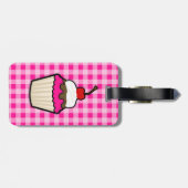 Hot Pink Cupcake Bagagelabel (Achterkant horizontaal)