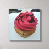 Hot Pink Cupcake Canvas Afdruk (Voorkant)