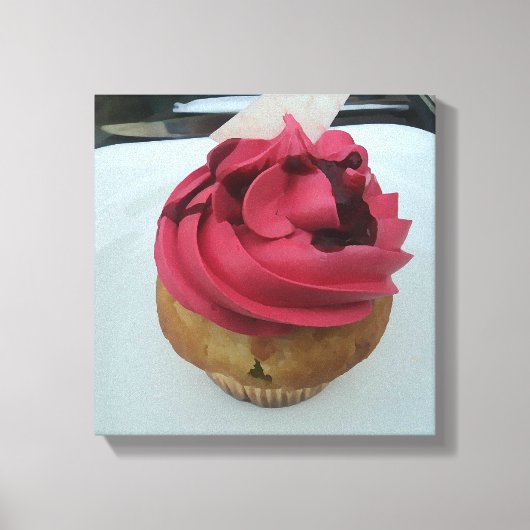 Hot Pink Cupcake Canvas Afdruk (Voorkant)