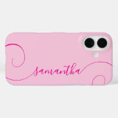 Hot Pink Curly Signature Case-Mate iPhone Case (Achterkant (horizontaal))