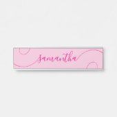 Hot Pink Curly Signature Deurbordje (Voorkant)