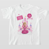 Hot Pink Custom 4e verjaardag prinses karikatuur T-shirt (Laagn)