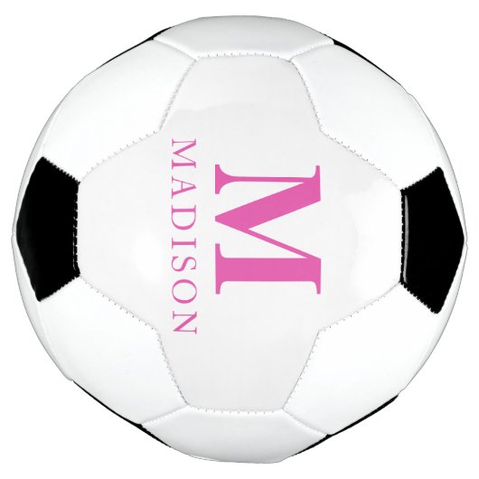 Hot Pink Custom Monogram Naam Voetbal (Gedraaid)