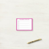 Hot Pink Custom To Do List Sticky Post-it® Notes (Op bureau)