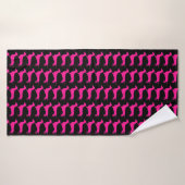 Hot Pink Dachshund Towel Badhanddoek (Badhanddoek)