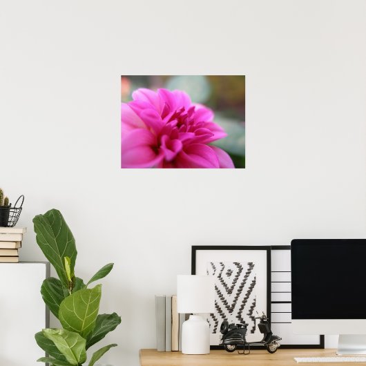 Hot Pink Dahlia Poster (Thuiskantoor)