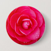 Hot Pink Dahlia Ronde Button 7,6 Cm (Voorkant)