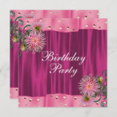 Hot Pink Dahlia Vrouwen Verjaardagsfeest Kaart (Voorkant / Achterkant)