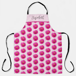  Hot Pink Daisies Aangepaste naam Schort