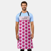  Hot Pink Daisies Aangepaste naam Schort (Gedragen)