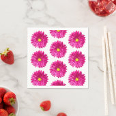 Hot Pink Daisy Bloemen Papier servetten (Insitu)