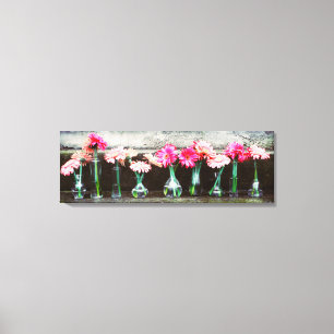 Hot Pink Daisy Canvas Afdruk