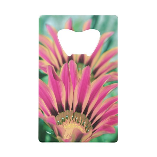 Hot Pink Daisy Creditkaart Flessenopener (Voorkant)