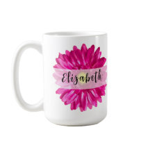  Hot Pink Daisy Custom Naam en Monogram
