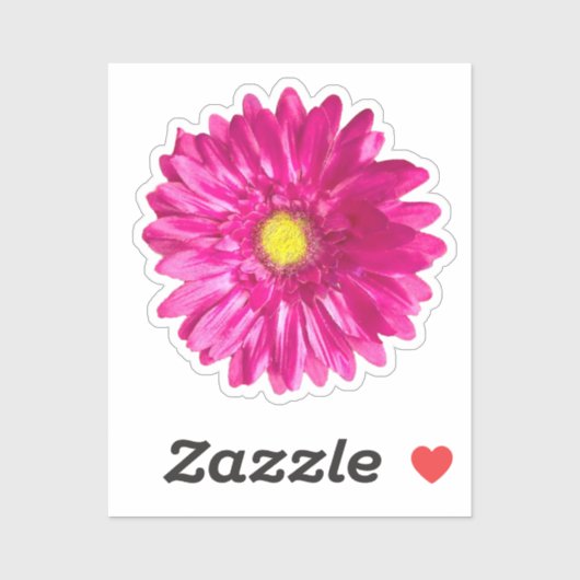 Hot Pink Daisy Custom Naam en Monogram Sticker (Vel)