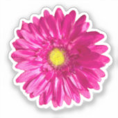 Hot Pink Daisy Custom Naam en Monogram Sticker (Voorkant)