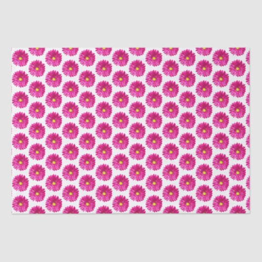 Hot Pink Daisy Floral Tissue Paper Tissuepapier (Voorkant)