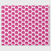 Hot Pink Daisy Floral Wrapping Paper Cadeaupapier (Vlak)
