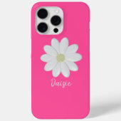 Hot Pink Daisy Flower Aangepaste naam Case-Mate iPhone Case (Achterkant)