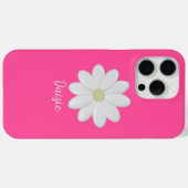 Hot Pink Daisy Flower Aangepaste naam Case-Mate iPhone Case (Achterkant (horizontaal))