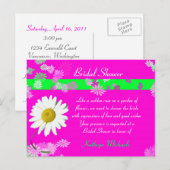 Hot Pink Daisy Vrijgezellenfeest Briefkaart (Voorkant / Achterkant)