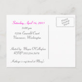 Hot Pink Daisy Vrijgezellenfeest Briefkaart (Achterkant)