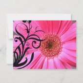 Hot Pink Daisy Wedding RSVP Kaartje (Achterkant)