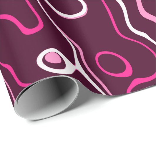 Hot pink damascus abstract swirls cool pattern cadeaupapier (Rol Hoek)