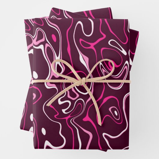 Hot pink damascus abstract swirls cool pattern inpakpapier vel (In situ)