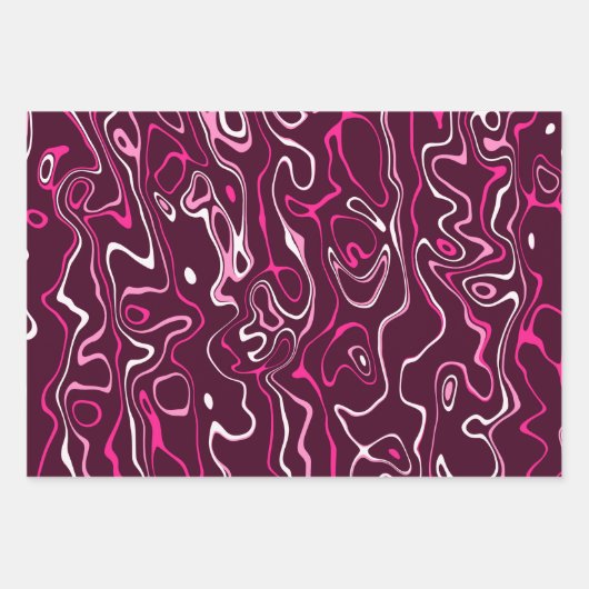 Hot pink damascus abstract swirls cool pattern inpakpapier vel (Voorkant)
