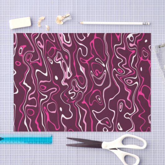 Hot pink damascus abstract swirls cool pattern tissuepapier (Craft)