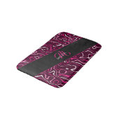 Hot pink damascus abstract swirls Custom Monogram Badmat (Gekanteld)