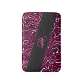 Hot pink damascus abstract swirls Custom Monogram Badmat (Voorkant Verticaal)