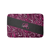 Hot pink damascus abstract swirls Custom Monogram Badmat (Voorkant)