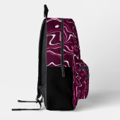 Hot pink damascus abstract swirls Custom Monogram Bedrukte Rugzak (Links)
