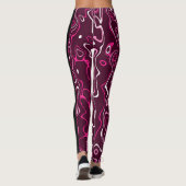 Hot pink damascus abstract swirls Custom Monogram Leggings (Achterkant)