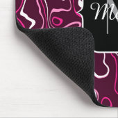 Hot pink damascus abstract swirls Custom Monogram Muismat (Hoek)