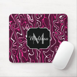 Hot pink damascus abstract swirls Custom Monogram Muismat
