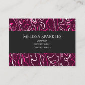 Hot pink damascus abstract swirls Custom Monogram Visitekaartje (Achterkant)