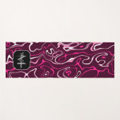 Hot pink damascus abstract swirls Custom Monogram Yogamat (Voorkant (horizontaal))
