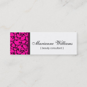 Hot Pink Damask Beauty Micro Mini Visitekaartjes