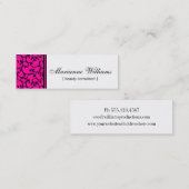Hot Pink Damask Beauty Micro Mini Visitekaartjes (Voorkant / Achterkant)