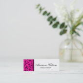 Hot Pink Damask Beauty Micro Mini Visitekaartjes (Staand voorkant)