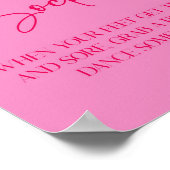 Hot Pink Dance Sokken Party Sign Poster (Hoek)