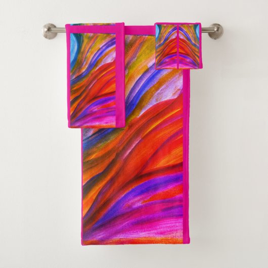 Hot Pink Desert Inspirations Badhanddoek set Bad Handdoek (Insitu)