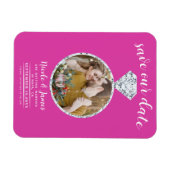 Hot Pink Diamond Ring Bling Foto Opslaan van de da Magneet (Horizontaal)