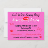 Hot Pink Dirty 30 Turning 30 Dertigste verjaardag Kaart (Achterkant)