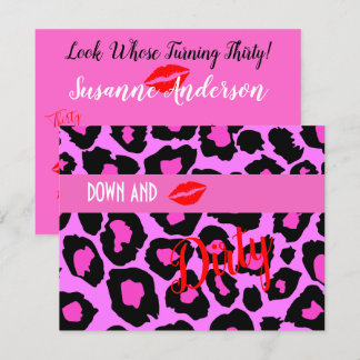 Hot Pink Dirty 30 Turning 30 Dertigste verjaardag Kaart