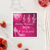 Hot Pink Disco Ball en Sparkle Heels 50e Servet (Insitu)