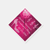 Hot Pink Disco Ball en Sparkle Heels Afstuderen Servetten (Hoek)